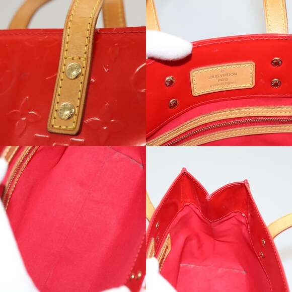 LOUIS VUITTON Monogram Vernis Reade PM Hand Bag Red Rouge M91088 - Picture 11 of 12